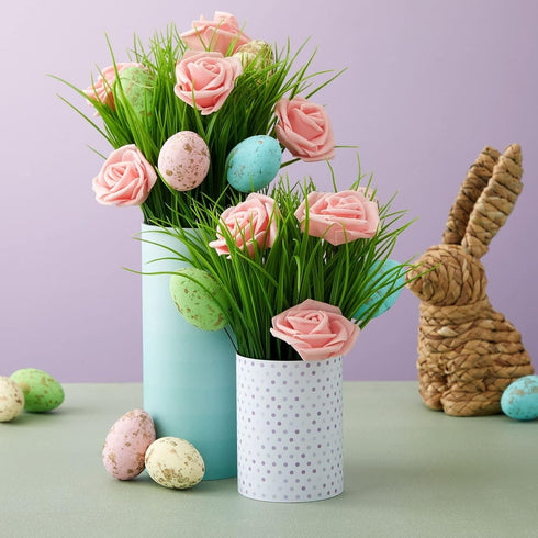Juvale Artificial Roses for Wedding Decor - 3-Inch Pink, 100 Pack Realistic Flowers for Centerpieces