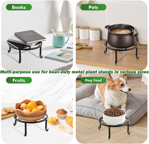 DEELF OUTLET 6-pack 9" Large Metal Plant Stands Indoor Outdoor Rustproof Iron Potted Plant Holder Heavy-duty Round