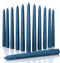 CANDWAX 8 inch Dark Blue Tapered Candles - Set of 12 Dripless Dinner Candles