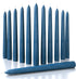 CANDWAX 8 inch Dark Blue Tapered Candles - Set of 12 Dripless Dinner Candles