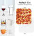 Set 4 Inches Set 6 Marble Coasters Square Leather Drinks Coaster with Holder for Coffee Table Bar Home Decor of (Pizza
