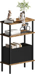 Newmics Narrow Side Table with Fabric Basket, End Table for Small Spaces, Slim