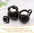 Set, 1 (12 OZ), 1 (8 OZ), Set, DUJUST Black Cream & Sugar Luxury British Design in Golden Trims, Sugar Bowl with Lid