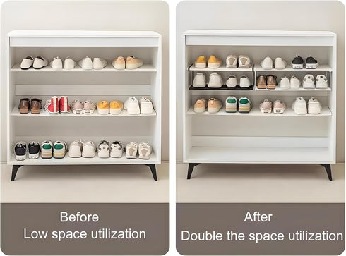Closet, (Black-1Pcs) Hanging Shoe Organizer for Expandable Rack Organizer Under Cabinet Shelf - for Kitchen, Book