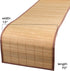 2 BambooMN Natural Slat Bamboo Table Runner with Fabric Border, Home Decor - Brown with Brown Border - Piece