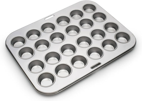 Fox Run Mini Muffin and Cupcake Pan, 10.5 x 13.75 x 1.5 inches, 24 Cup, Stainless Steel