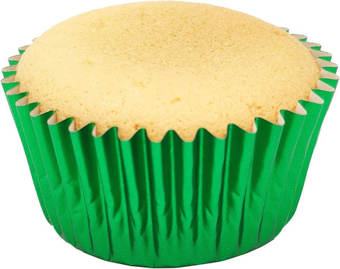 Standard Green Foil Cupcake Liners - 100-Count Muffin Baking Cups for Party and More
