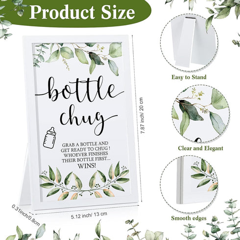 18 1 Roowest Bottle Chug Baby Shower Games Favors Including Pcs Bottles with Bottle Chug Wooden Sign for Gender Reveal