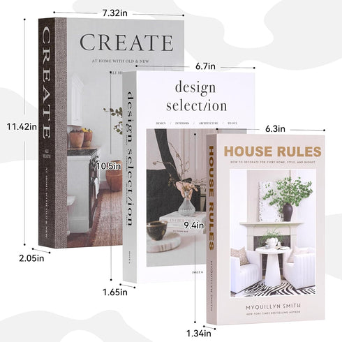 Set 3, Decorative Fake Books for Home Decor, Large Faux Coffee Table Book Boxes with Hidden Storage, of Cocoa