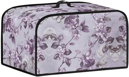 Purple Flower Slow Cooker Dust Cover, Oval 6-8 Qt Dust Proof Convenient Kitchen Accessory