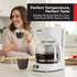 12-Cup MUELLER HOME White Coffee Maker - Borosilicate Carafe, Auto-Off, Reusable Filter, Anti-Drip, Keep-Warm Function