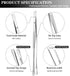 JETKONG 2 Pcs 12-Inch Cooking Tweezers Stainless Steel, Straight Food Tweezers, Professional Kitchen Tweezers/Forceps for Cooking Repairing and BBQ (12-Inch, Silver)