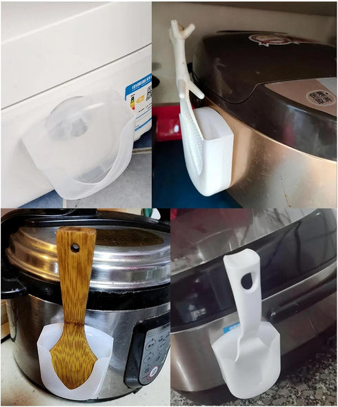 3 Pack Rice Spoon Holder, Detachable Suction Cup Storage Organizer for Non-Stick Serving Scoop
