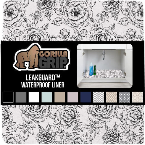 GORILLA GRIP LeakGuard Non-Adhesive Under Sink Mat, 24x40, Waterproof Quick Dry Shelf Liner for Kitchen Cabinets
