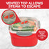 Microwave Cookware Steamer, 3 Piece Microwave Cooker with Food Container, Removable Strainer, BPA Free, 1.3 Liters