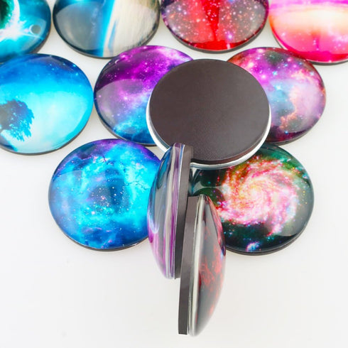 Starry Sky Pattern Refrigerator Magnets, 16 Pack, 1.35 Inches Diameter, Best Housewarming Gift