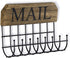 SRIWATANA Rustic Mail Holder Organizer, Key Holder Wall Mount Mail Sorter for Hallway Foyer Home Decoration - Black