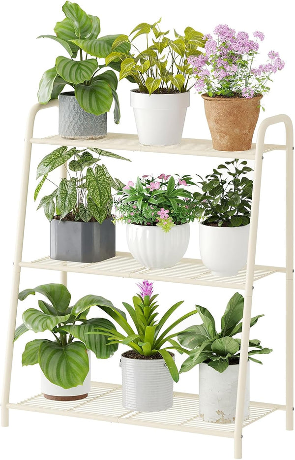 Wieghda 3-Tier Corner Plant Stand, Metal Black Flower Pot Rack, Indoor Outdoor Heavy