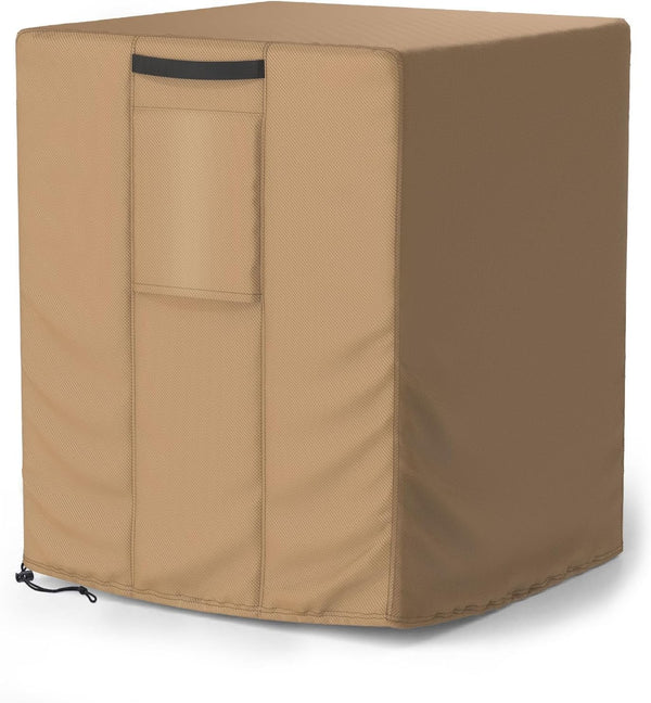 Mrrihand Waterproof Heavy Duty Central Air Conditioner Cover for Outside Units, Brown, Large AC Cover for Winter