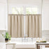 Valea Home Waffle Weave Textured Bathroom Window Curtains, Water Repellent Short Kitchen Tiers, Taupe, 36 x 36 inches