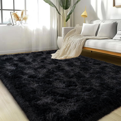 Lairep 5x7 Large Area Rugs for Living Room Bedroom, Feet Black Fluffy Shag Rugs, Ultra Soft Shaggy Plush Fuzzy Modern