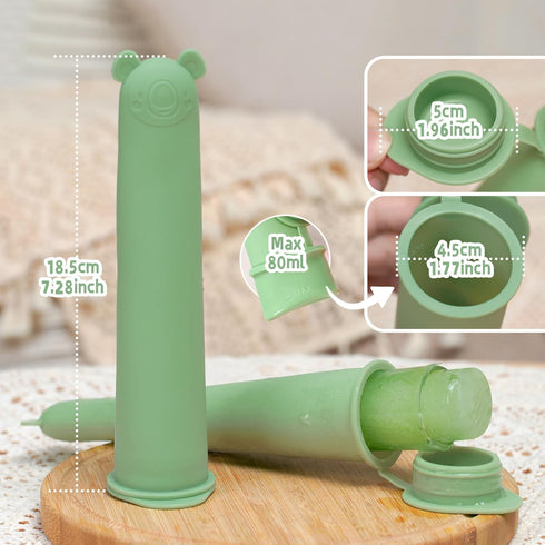 Sticks,3.5oz 100ML,4 Colors,Set 4 haakaa Food Grade Silicone Ice Pop Mould With Lids BPA Free Reusable Baby Popsicle