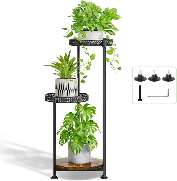 Oppro Plant Stand Indoor Outdoor Clearance, 3 Tier Metal Flower Shelf Pot