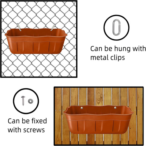 DallerSoode 1.3 6 Pack,Hanging Hanging Chicken Feeders,Duck Feeder Waterer,Small Feed Trough Quart Fence Feed Trough