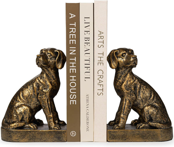 Decorative Bookends for Shelves, Dog Book Ends for Heavy Books, Labrador Retriever