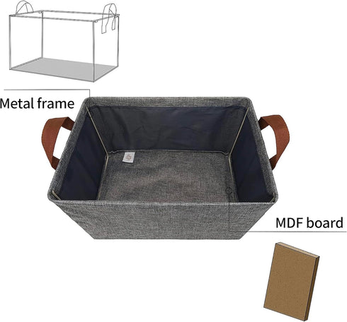 GRANNY SAYS Storage Basket, Large Organizer Bins for Shelves, Closet Storage, 2-Pack with Metal Frame