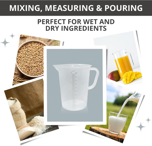 Appletofu Plastic Graduated Measuring Pitcher, 2000ml Large Cylinder with Handle and Pour Spout