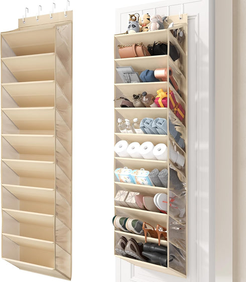 20-25 Pairs Over the Door Shoe Organizer, Clear Pockets Shoe Rack for