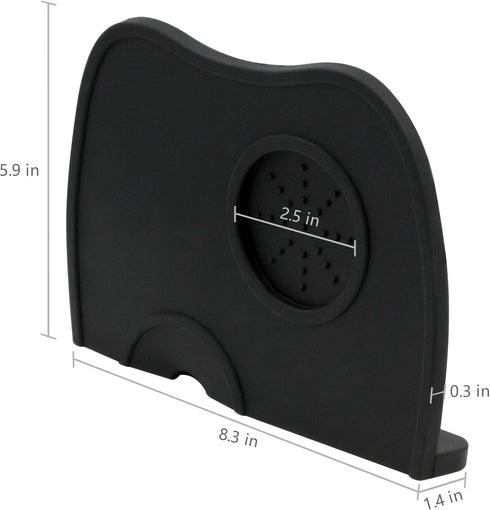 Handook Espresso Tamper Mat, 8.3 x 5.9 Inch Coffee Mat for Espresso Machine, Barista Tools, Black