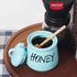 12oz HAOTOP Porcelain Honey Jar with Lid and Honey Dipper (Turquoise)