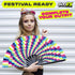 GloFX Folding Fan - Large Trippy Rave Clack Hand Fan for Men/Women for Events, Parties, Dance, Gift