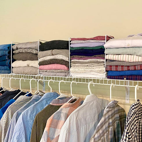 Evelots Wire Shelf Dividers - 8 Pack for Closet Storage & Organization - Easy Clip-No Tool - Solid Coated Steel
