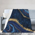 Perinsto 50"X40" Blue Painted Marble Throw Blanket Ultra Soft Warm All Season Marbling Painting Decorative Fleece