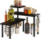 BMOSU Kitchen Corner Shelf Countertop Organizer with Hooks Adjustable Spice Rack Corner