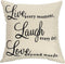 Ogiselestyle Motivational Sign Throw Pillow Case, Live Every Moment, Laugh Every Day, Love Beyond Words, 18" x 18"