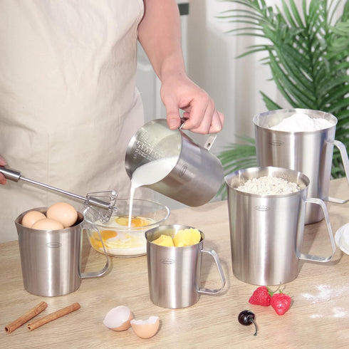 Measuring Cup, Upgraded Stainless Steel, 32 Ounces, 3 Measurement Scales with Handle