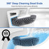 HAMITOR Toilet Bowl Brush Holder Set: Deep Cleaning Silicone Scrubber with Curved Bristle for Bathroom Dead Corner Clean