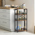 Slim Rolling Storage Cart, 4 Tier Kitchen Utility Cart with Wheels, Narrow Bathroom Shelving Unit, Brown