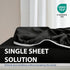 Cathay Home Luxury Wrinkle and Fade Resistant Microfiber Fitted Sheet, 14-inch Standard Pocket, Black, Full