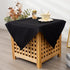 Small Square Solid Black Tablecloth 24 x 24 Inch Washable Fabric Table