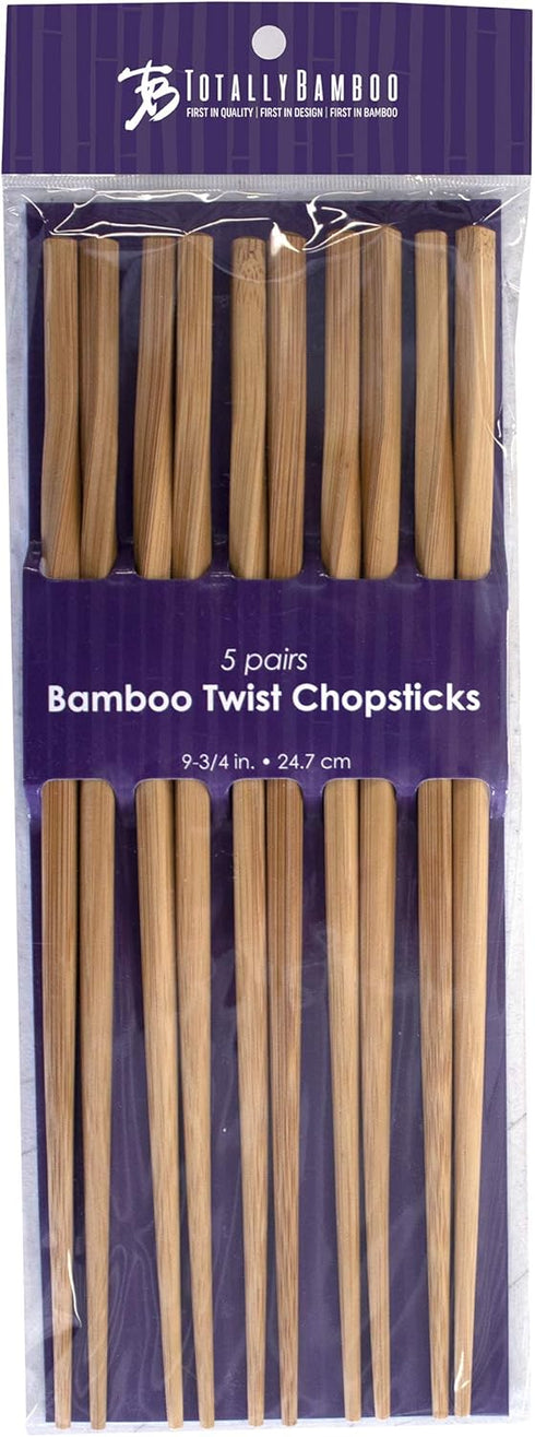 Totally Bamboo Twist Reusable Bamboo Chopsticks - Set of 5 Pairs