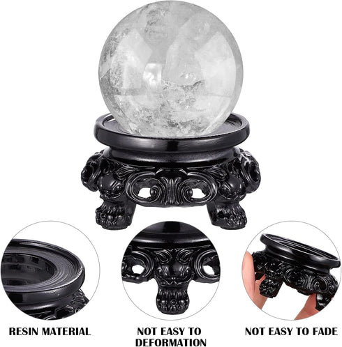 PATKAW Wooden Stand for Crystal Sphere - 1 Pc, 5X5X3Cm, Sphere Stand, Crystal Ball Stand, Gazing Ball Stand, Pendulum