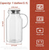 CMLKLZD 1 Gallon Glass Pitcher with Lid and Handle, Glass Water Carafe for Hot/Cold Water, Large Jug for Iced Tea
