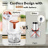 Sunfuny Mini Cordless Food Processor, Wireless 5-Cup Glass Bowl Chopper, 6000mAh Battery USB-C Rechargeable Vegetable