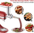 Metal Meat Grinder Attachment for KitchenAid Mixers, Includes 4 Grinding Plates, 3 Sausage Tubes