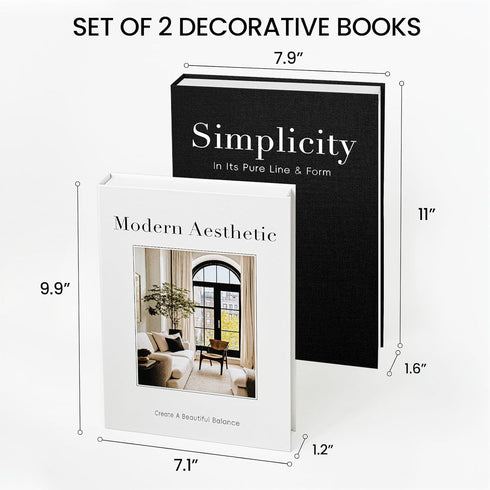 Braveriky Set 2 Modern Decorative Books for Home Coffee Table Decor - Fake Books Storage Box for Decoration - of Faux
